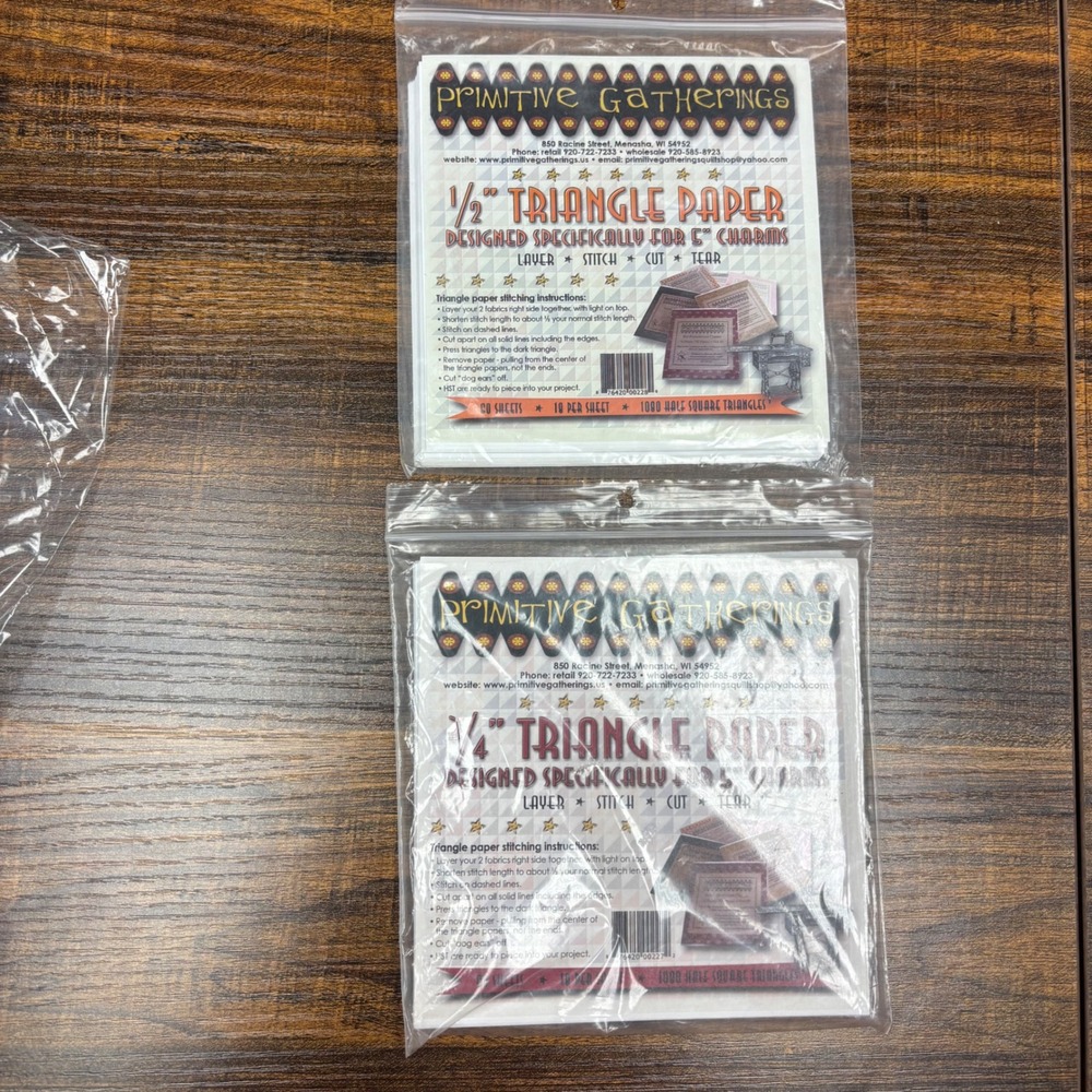 Primitive Gatherings Triangle Paper 1/2 and 3/4 Inch for‎ 5 Inch Charms 2 Packs